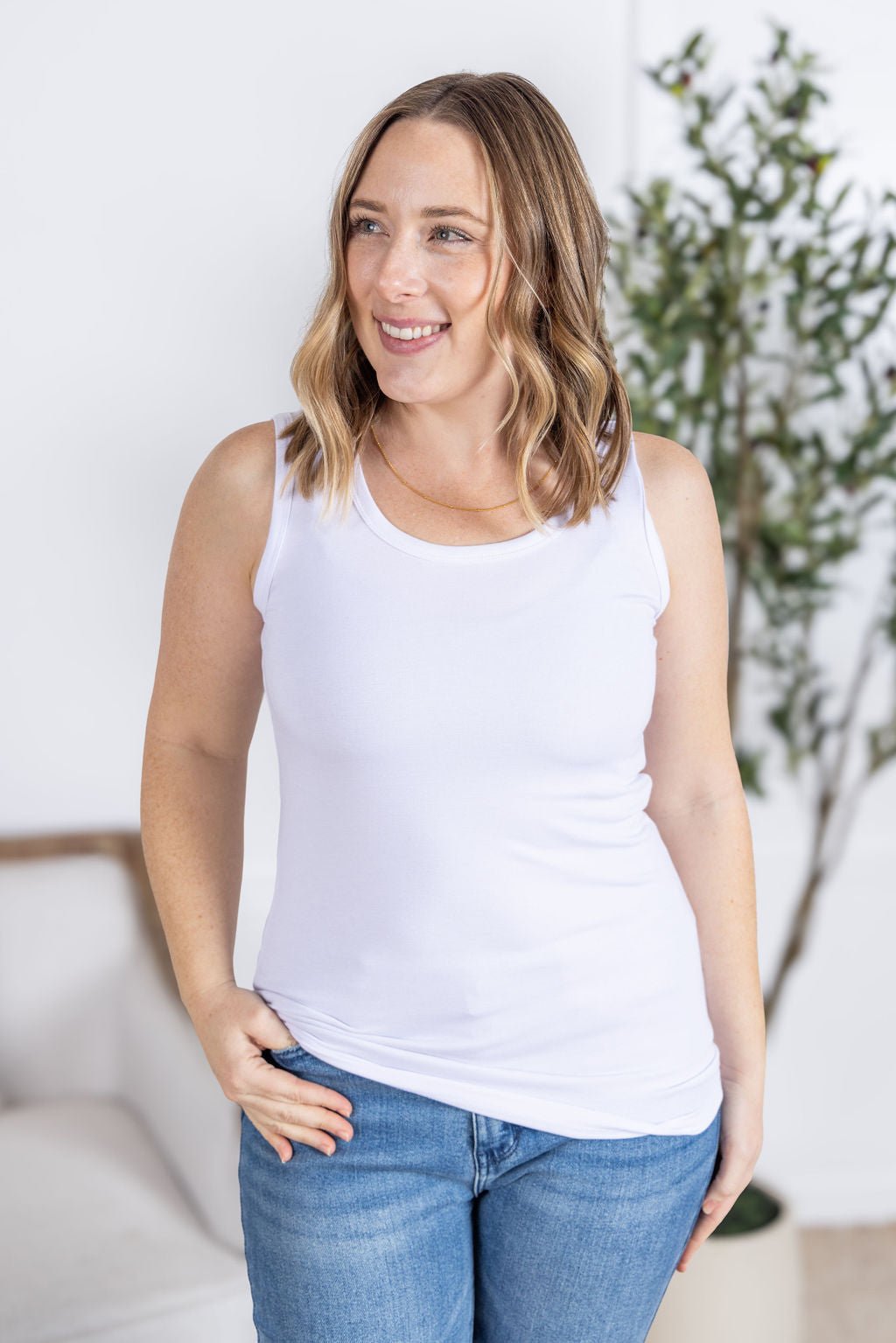 Ava Tank- White - Michelle Mae - WW-Shop Alies Boutique