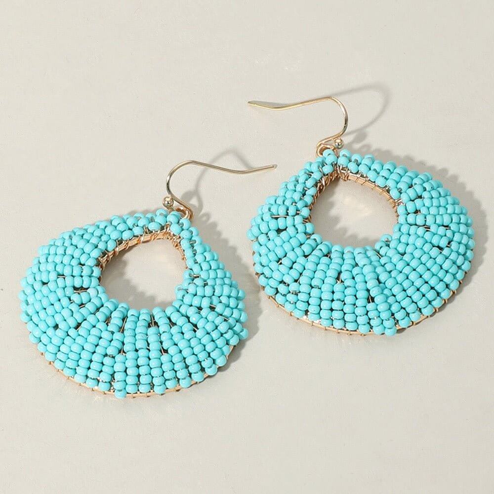 Beaded Dream- Aqua Teardrop Dangle Earrings - Shop Alies Bouutique