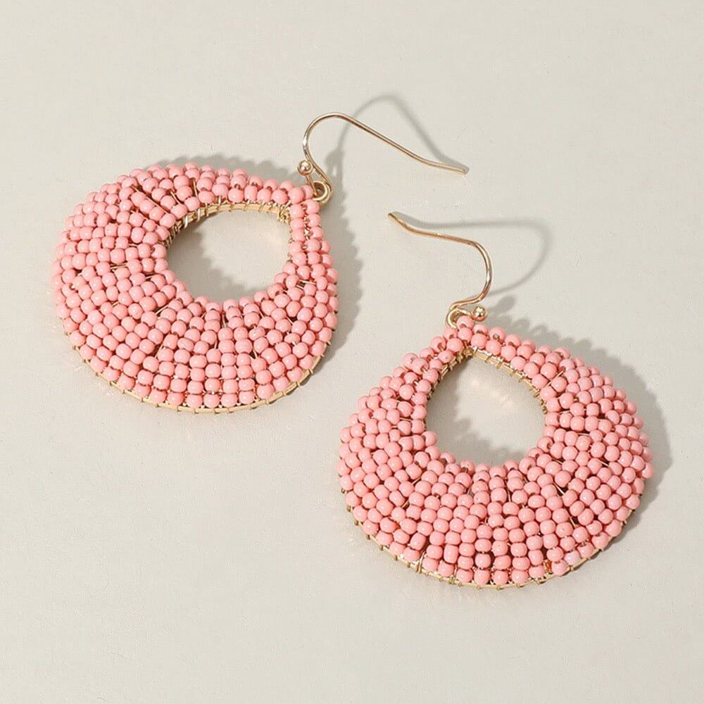 Beaded Dream- Pink Teardrop Dangle Earrings - Shop Alies Bouutique