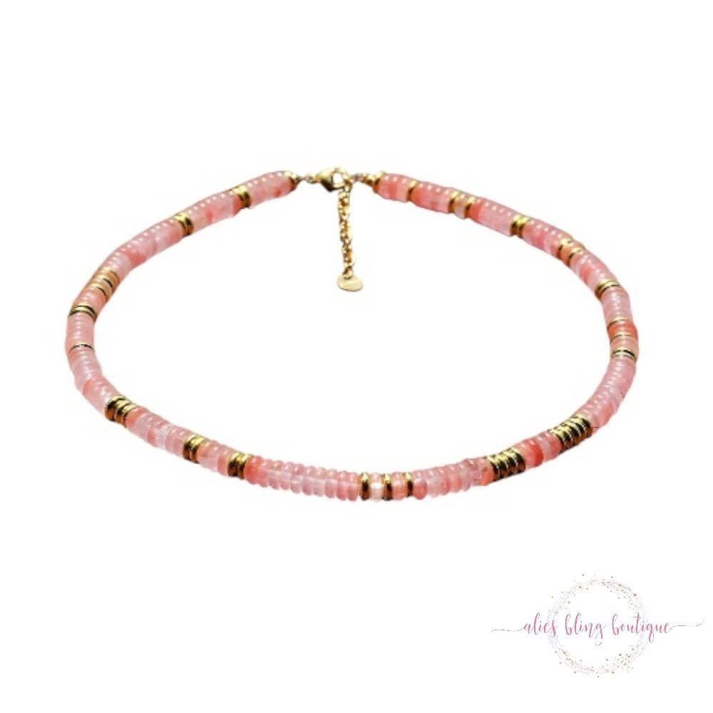 Boho Escape Semi Precious Stone Necklace in Cherry-Shop Alies Boutique
