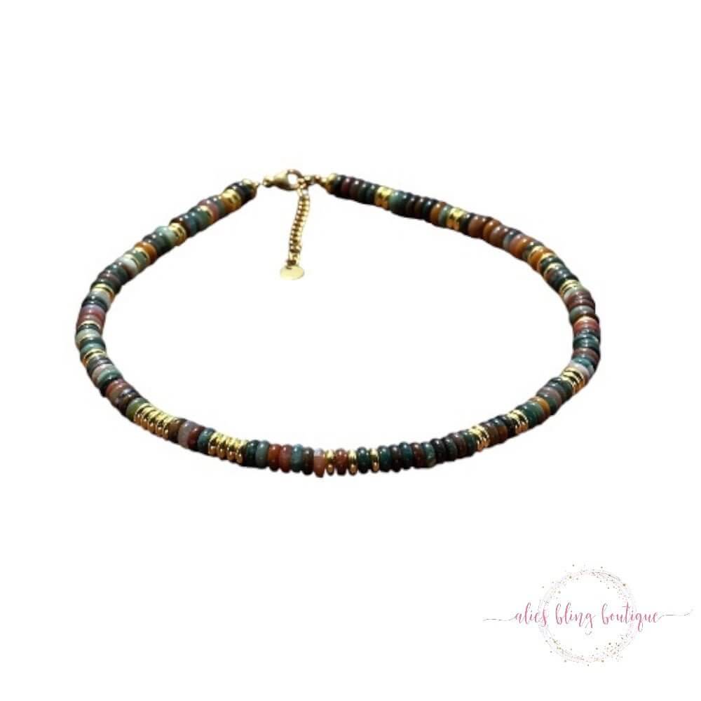Boho Escape Semi Precious Stone Necklace in Indian Agate-Shop Alies Boutique