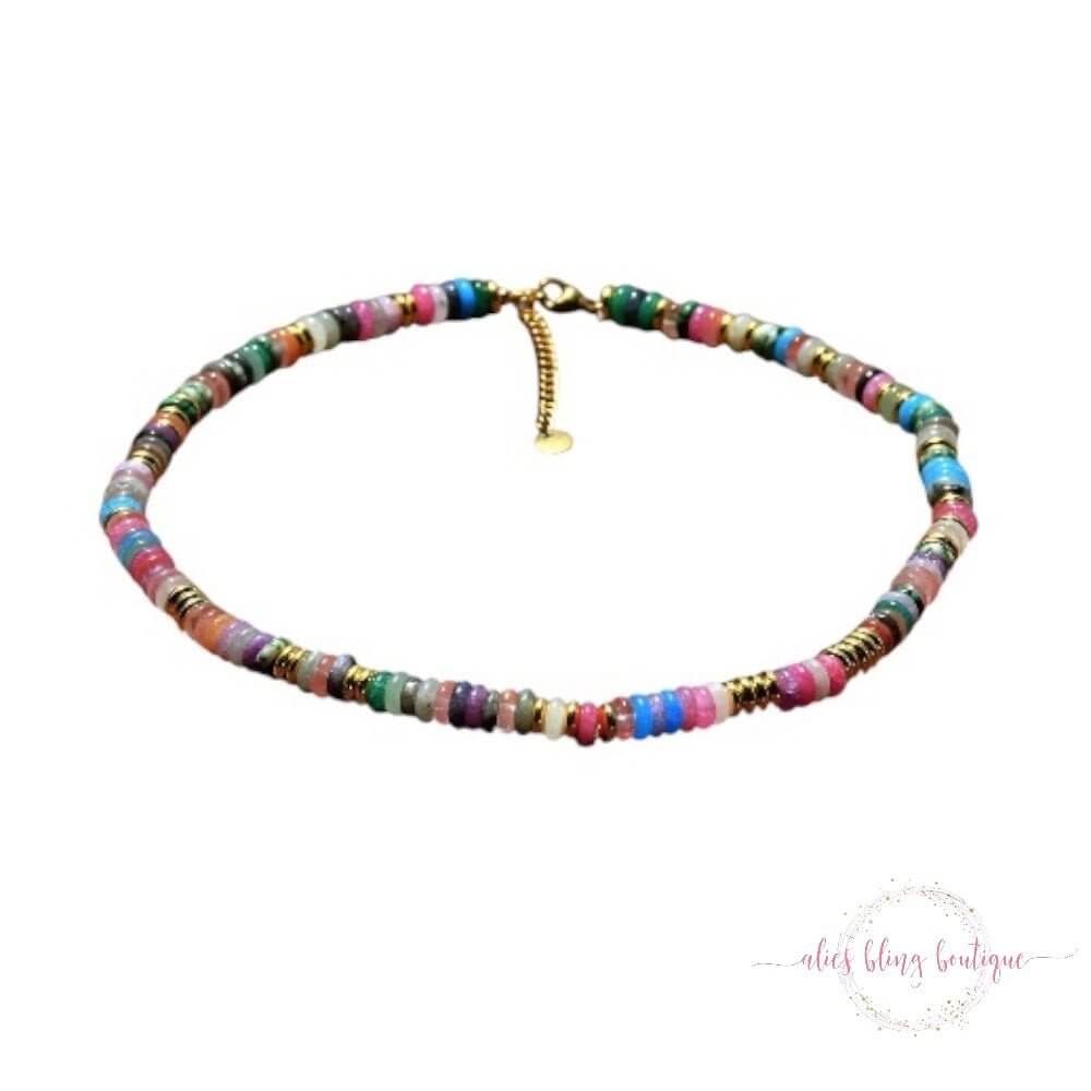 Boho Escape Semi Precious Stone Necklace in Multi-Shop Alies Boutique