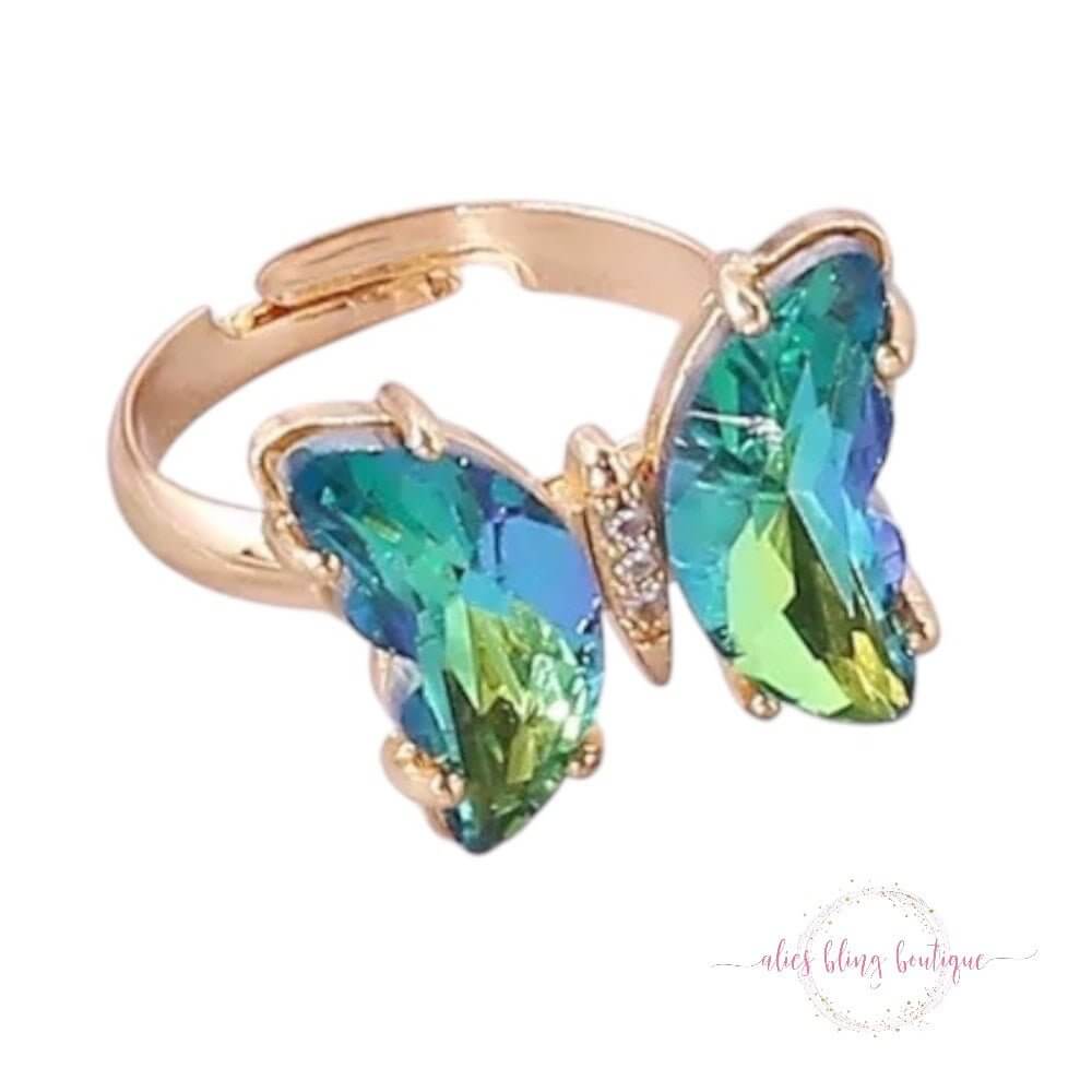 Butterfly Shine Ring in Green - Sale - Alies Bling Boutique - Shop Alies Boutique