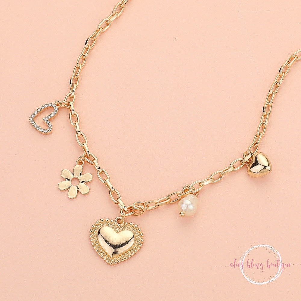 Love Blossoms - Gold Necklace - Alies Bling Bar