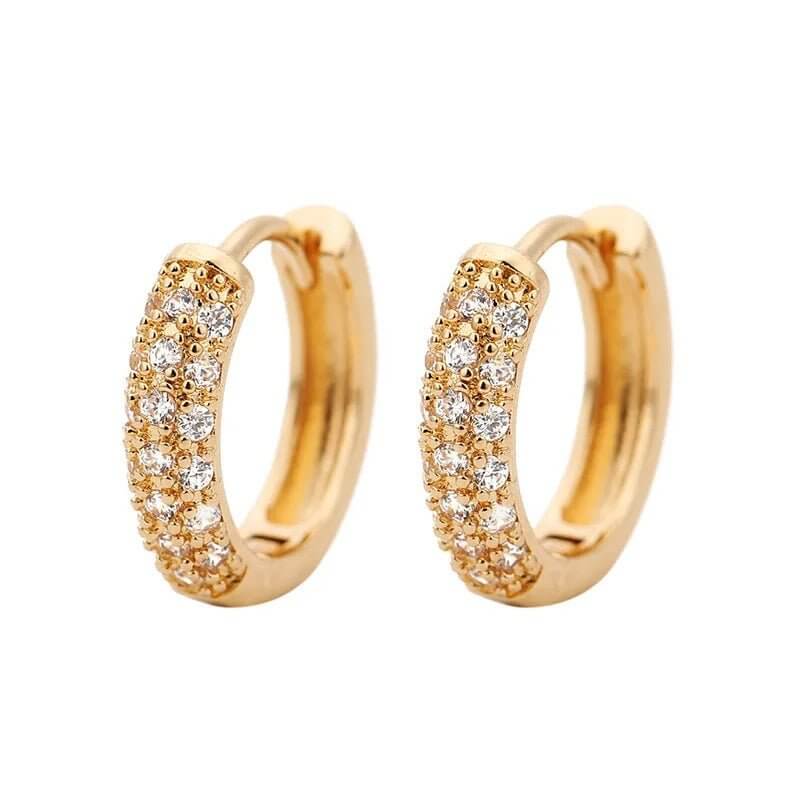 Chic Sparkle - White Gold Hoop Earrings-Shop Alies Boutique