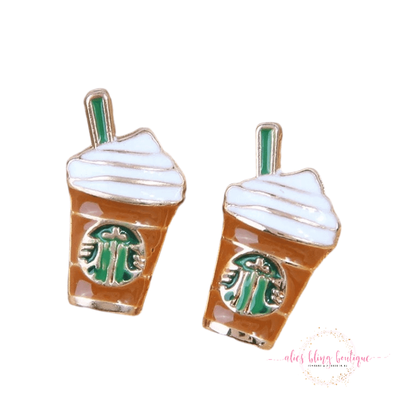 Coffee & Cheer - Gold Post Earrings - Sale-Shop Alies Boutique