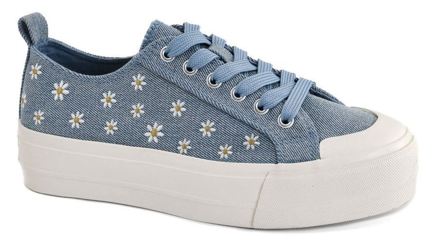 Corkys- Hey Girl - Denim Take The Lead Daisies Sneakers - Shop Alies Bouutique