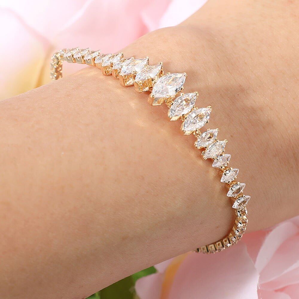 Crystal Serenade - Gold Bracelet-Shop Alies Boutique