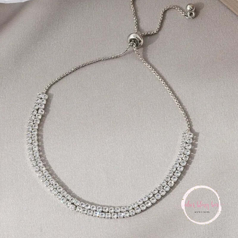 Date Night Dazzler - Silver Bracelet-Shop Alies Boutique