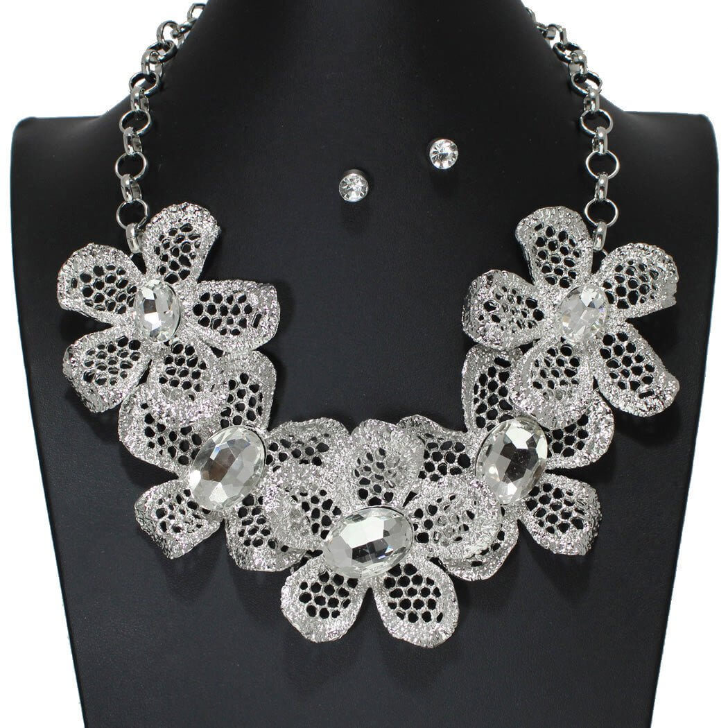 Dazzling Romance - Silver Necklace-Shop Alies Boutique