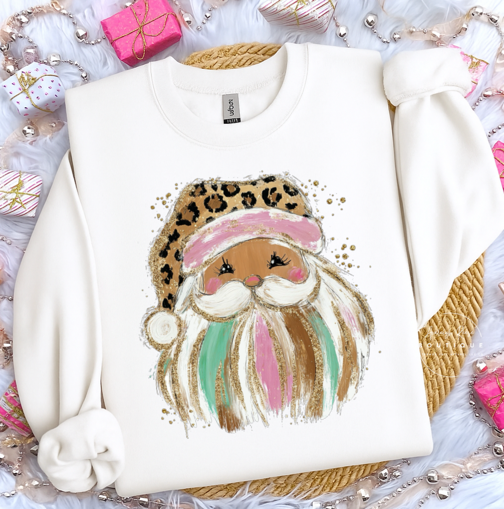 Preppy Brushstroke Santa Gildan Sweatshirt