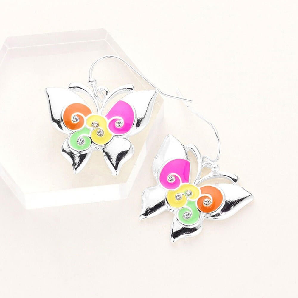 Electric Flutter - Multi Butterfly Earrings - Sale-Shop Alies Boutique