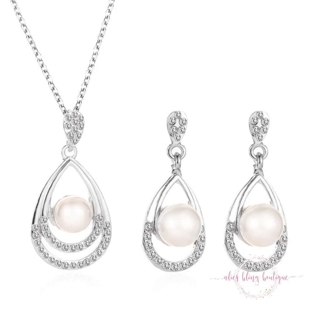 Eternal Shine Necklace & Earrings Set- Sale-Shop Alies Boutique