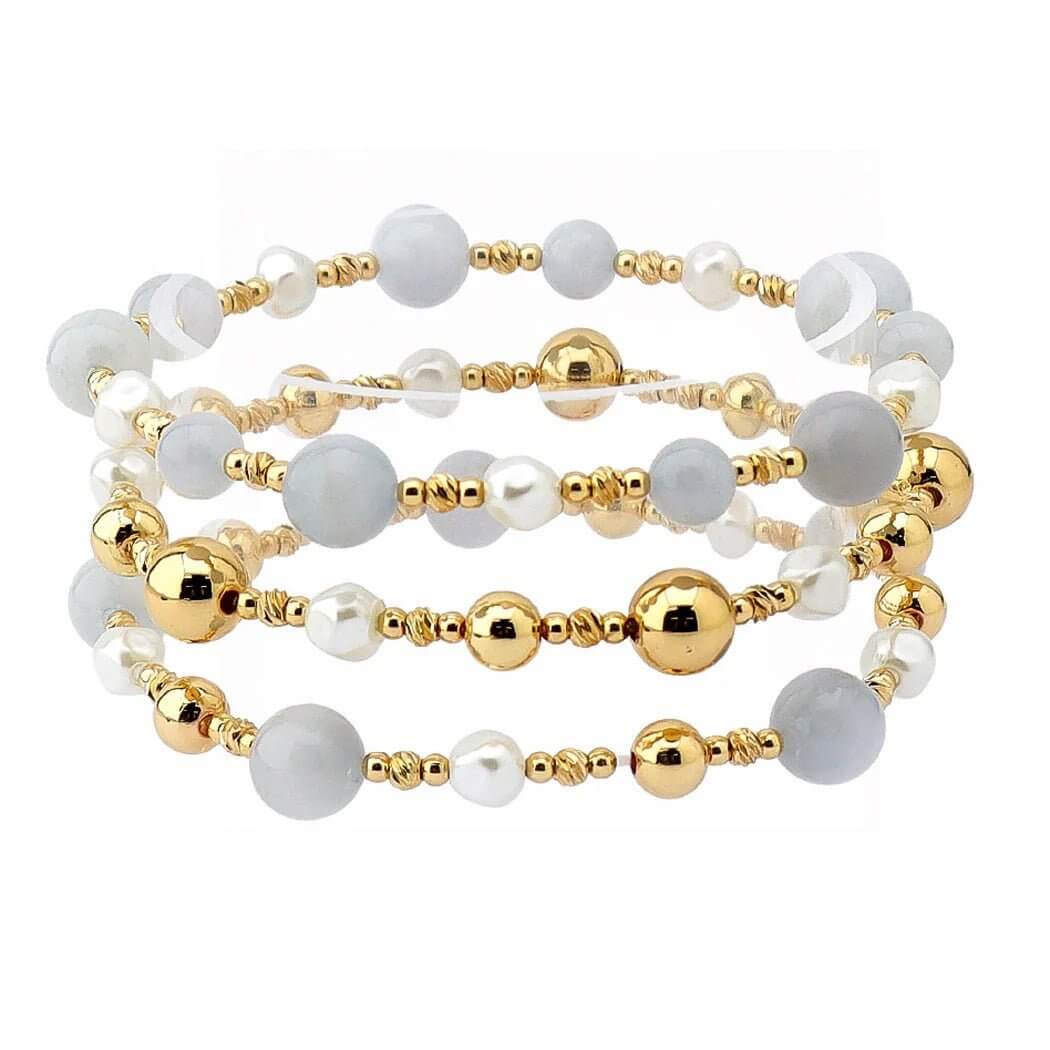 Ethereal Edge - Blue & Gold Bracelet Set-Shop Alies Boutique