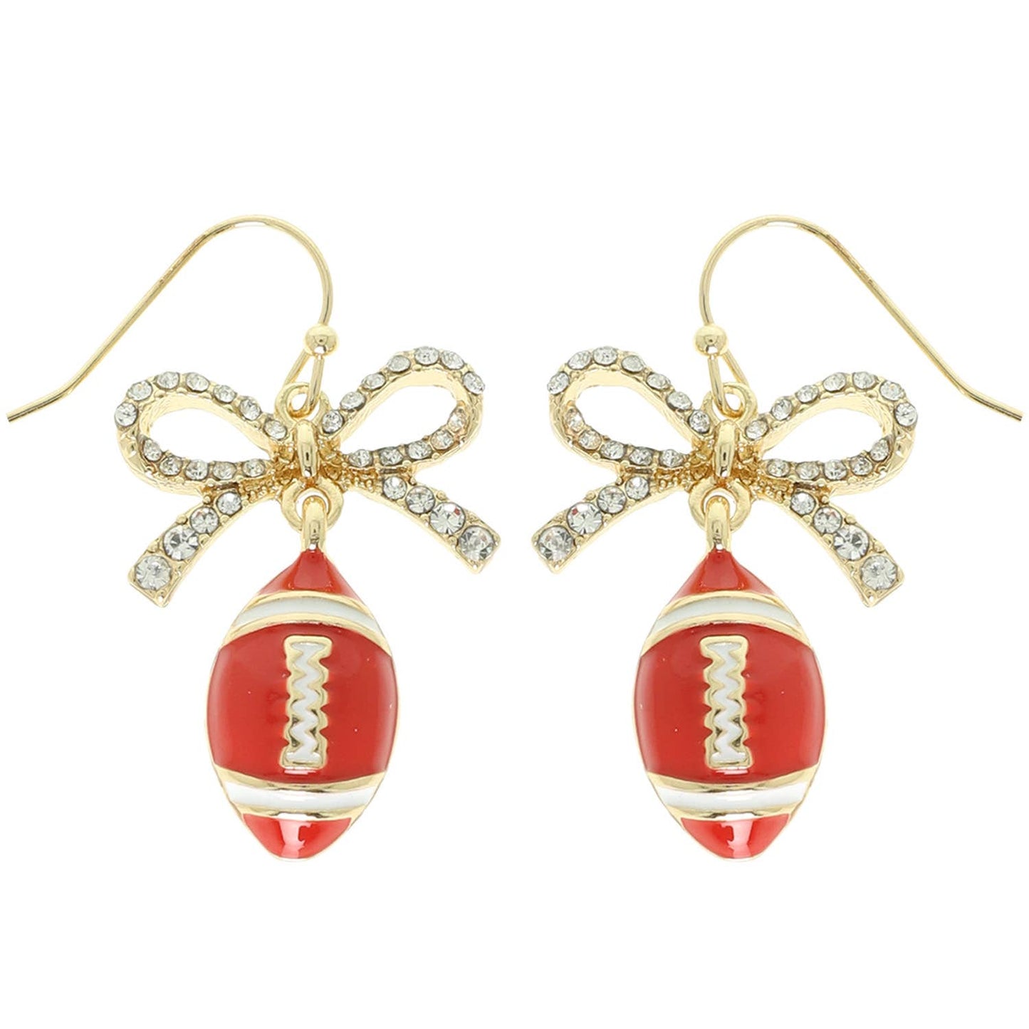 Game Day Football Dangle Earrings : Brown - Shop Alies Bouutique