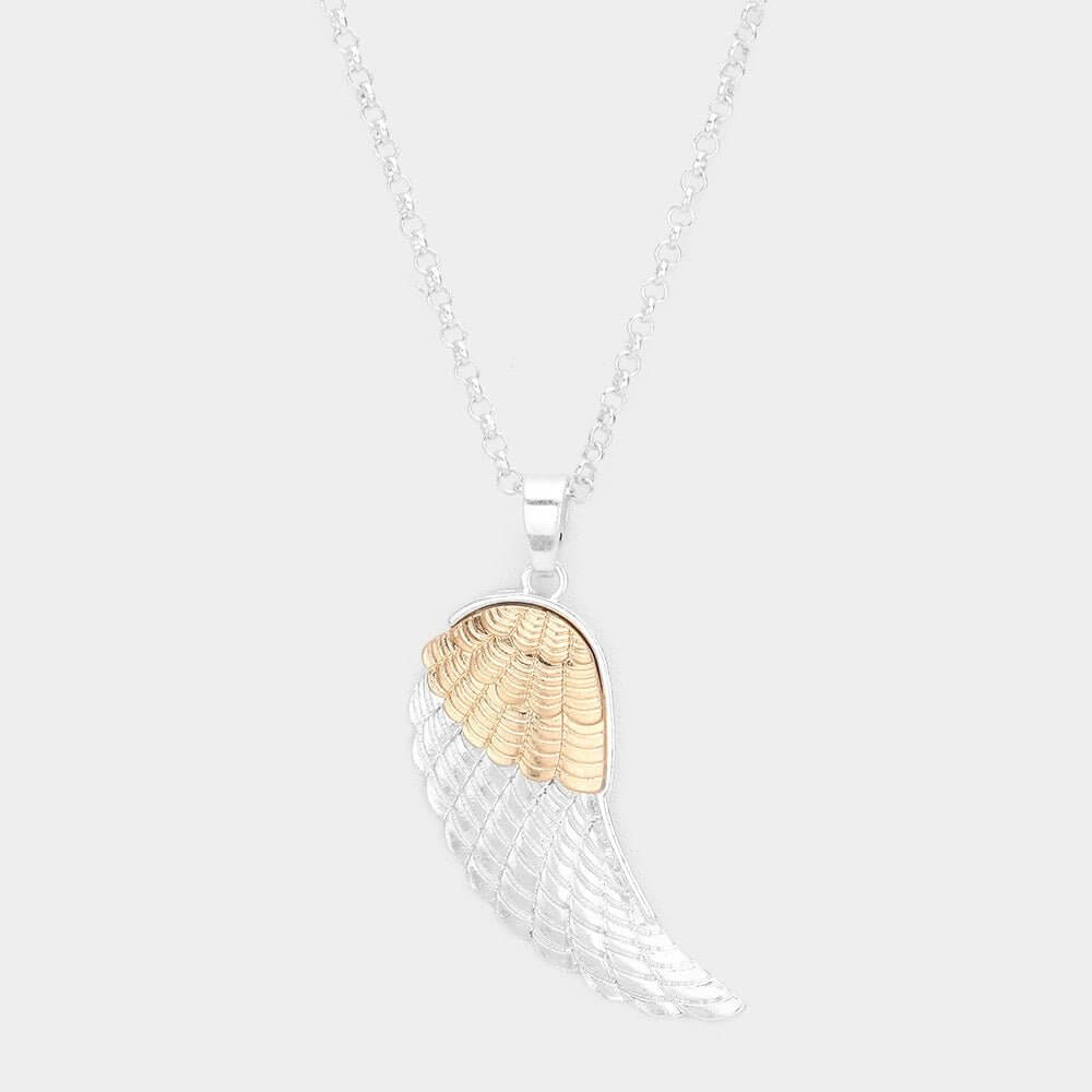 Featherlight Grace - White Wing Necklace - Sale-Shop Alies Boutique