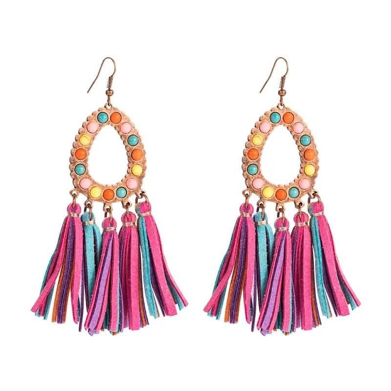 Fiesta Fringe - Pink Earrings - Sale-Shop Alies Boutique