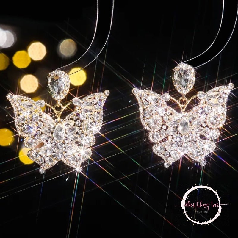 Flicker of Flight - White Drop Earrings - Sale-Shop Alies Boutique