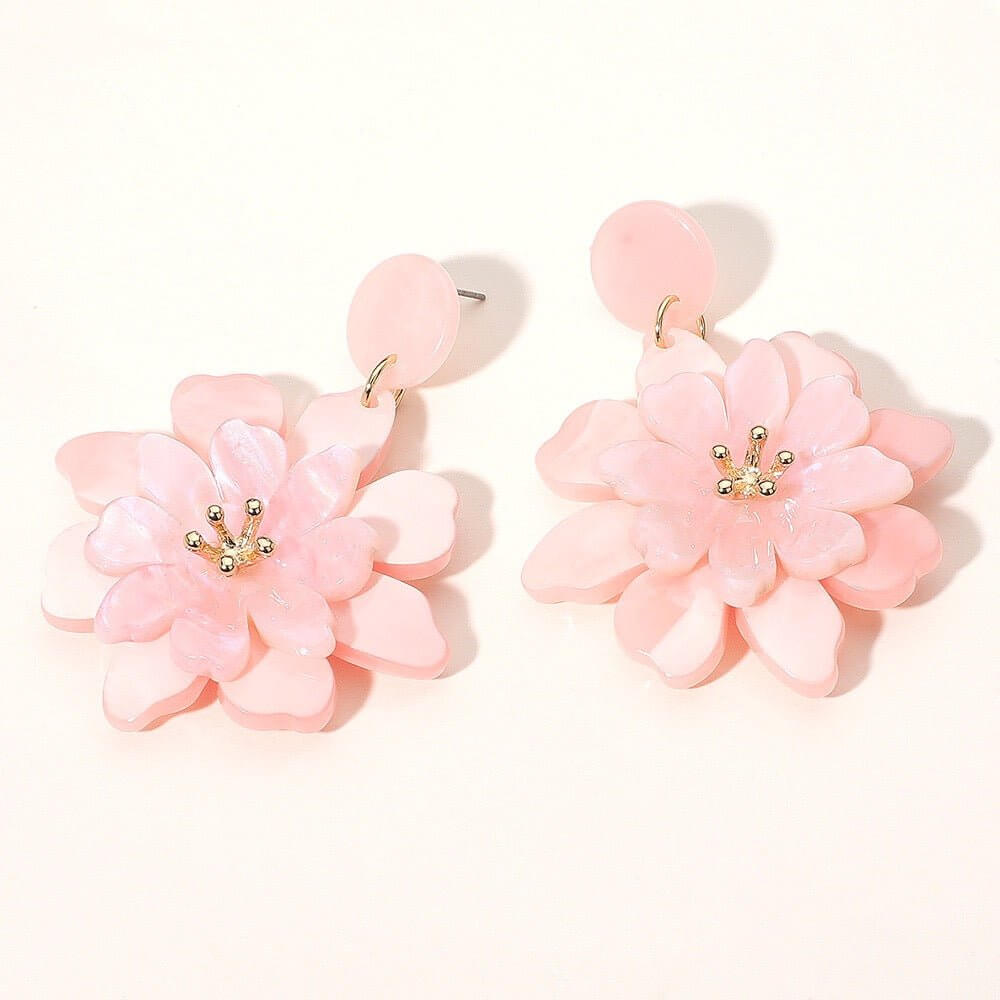 Floral Flair - Pink Earrings - Sale-Shop Alies Boutique