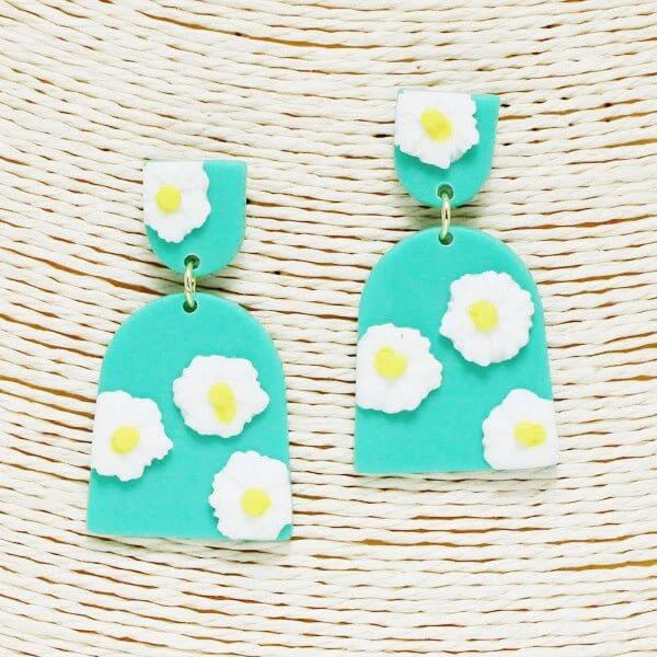Floral Fun - Mint Earrings-Shop Alies Boutique