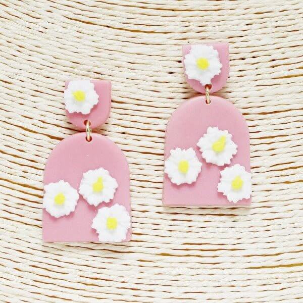 Floral Fun - Pink Earrings-Shop Alies Boutique