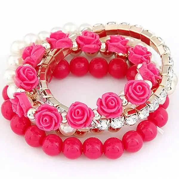 Floral Fusion - Pink Bracelet Set - Sale - Alies Bling Bar - Shop Alies Boutique