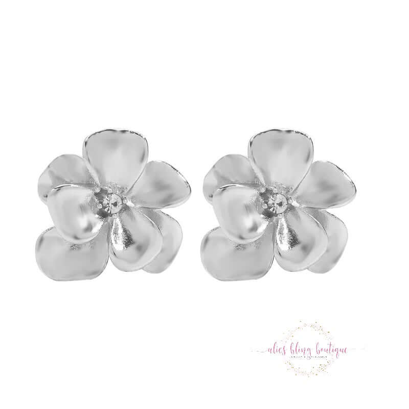 Floral Groove - Silver Earrings - Sale-Shop Alies Boutique