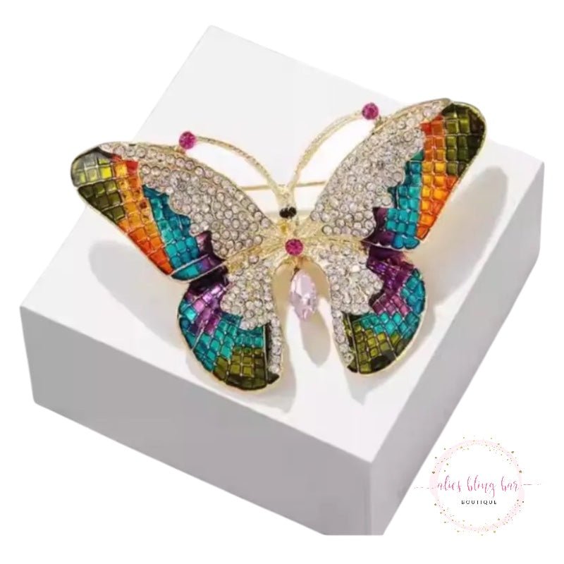 Fluttering Elegance - Multi Brooch - Sale - Alies Bling Bar - Shop Alies Boutique