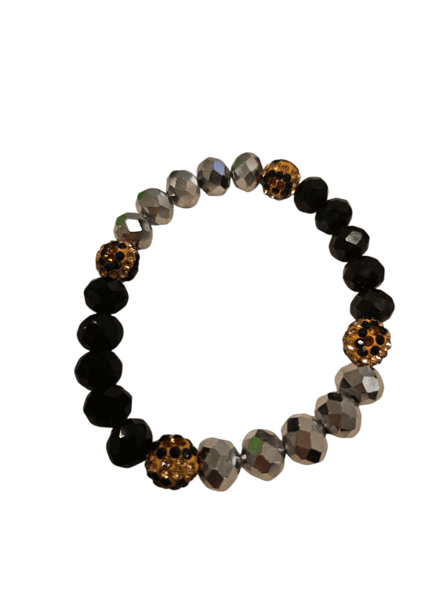Glam Orbitals - Black & Silver Leopard Rhinestone & Crystal Bracelet - Alie's Boutique - Shop Alies Boutique
