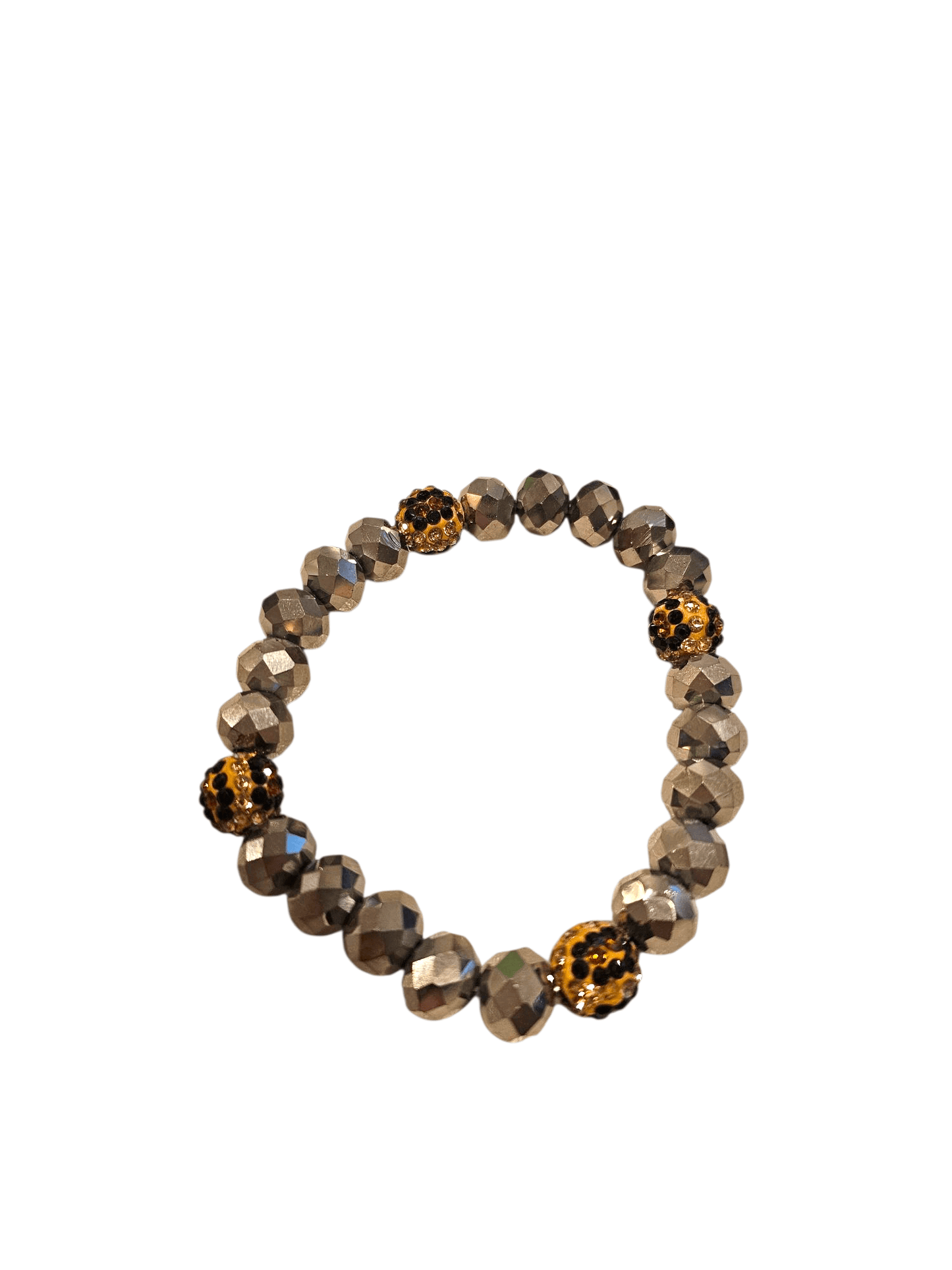 Glam Orbitals - Grey Leopard Rhinestone & Crystal Bracelet - Alie's Boutique - Shop Alies Boutique