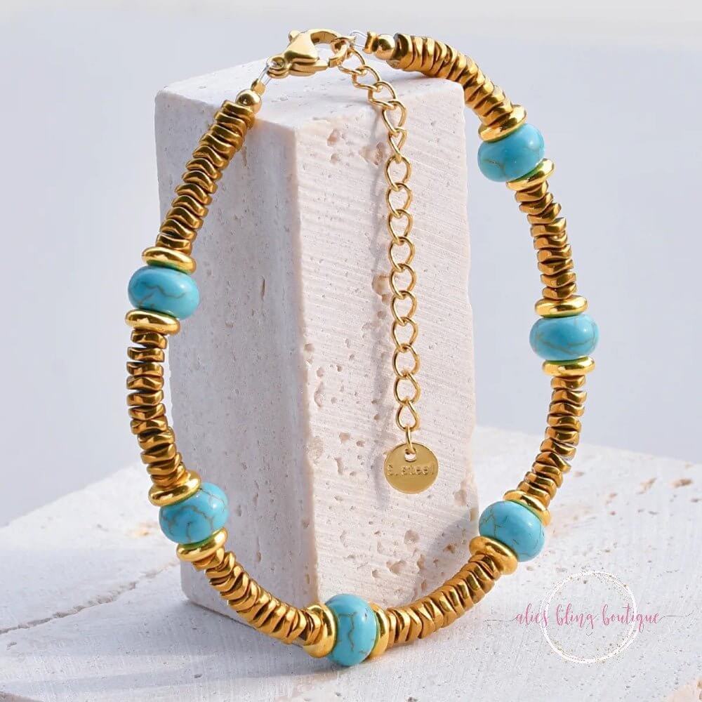 Gleaming Essence- Turquoise Bracelet-Shop Alies Boutique