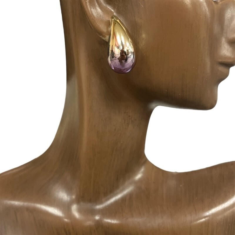 Gloss Drop - Purple & Gold Ombre Teardrop Earrings - Shop Alies Bouutique