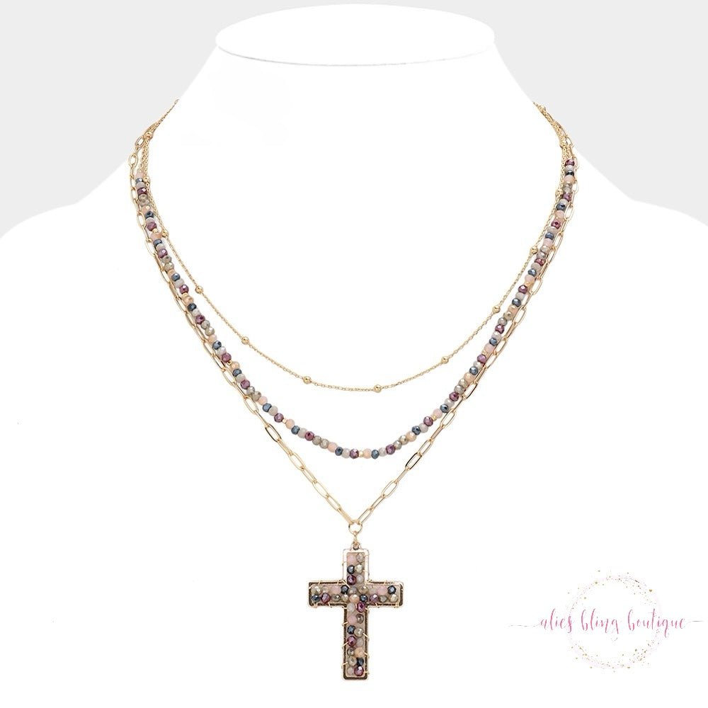 Glow In Faith - Dark Multi Necklace - Sale-Shop Alies Boutique