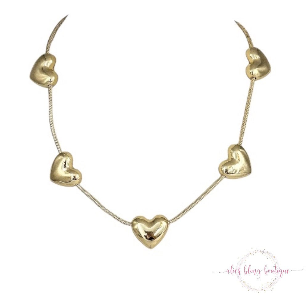 Heart's Desire Stainless Steel Necklace in Gold - Sale - Alies Bling Boutique - Shop Alies Boutique
