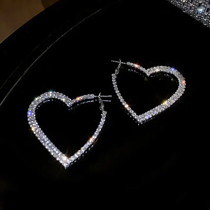 Eternal Heart Silver Hoop Earrings - Alie's Boutique