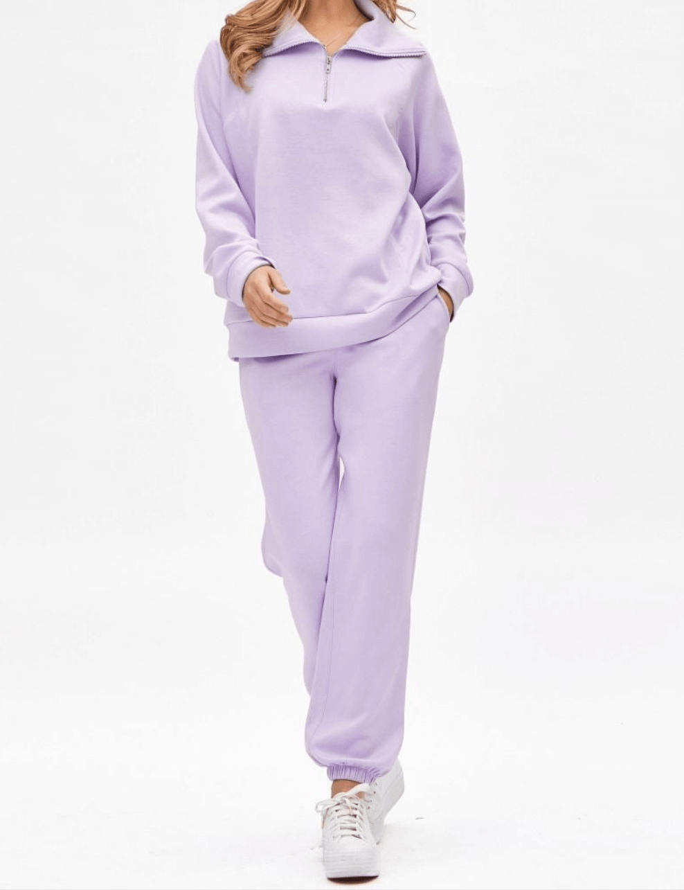 Lavender Travel Set Half Zip Top & Pants-Shop Alies Boutique