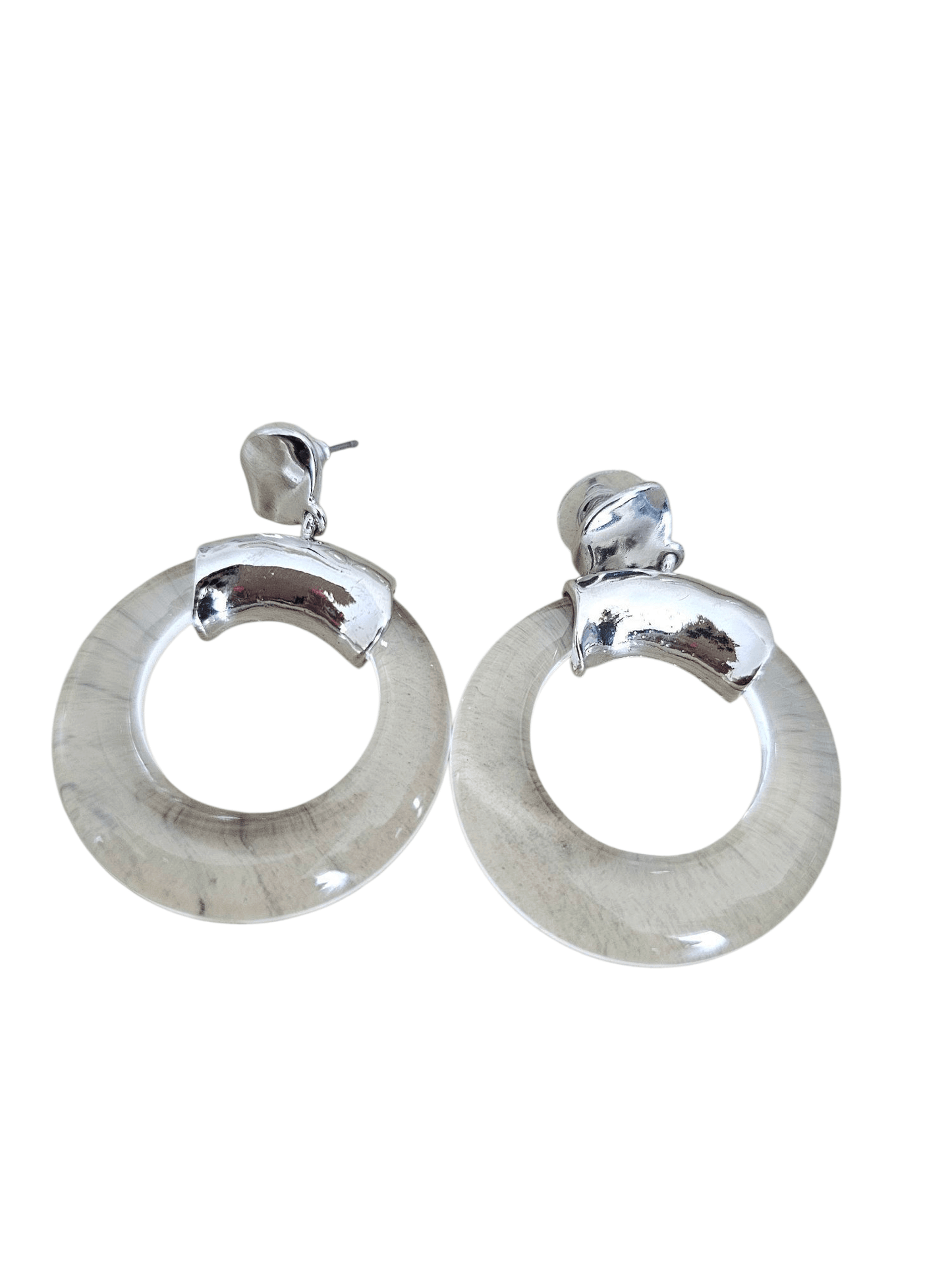 Lucite Dreams - Silver/Clear Earrings - Shop Alies Bouutique