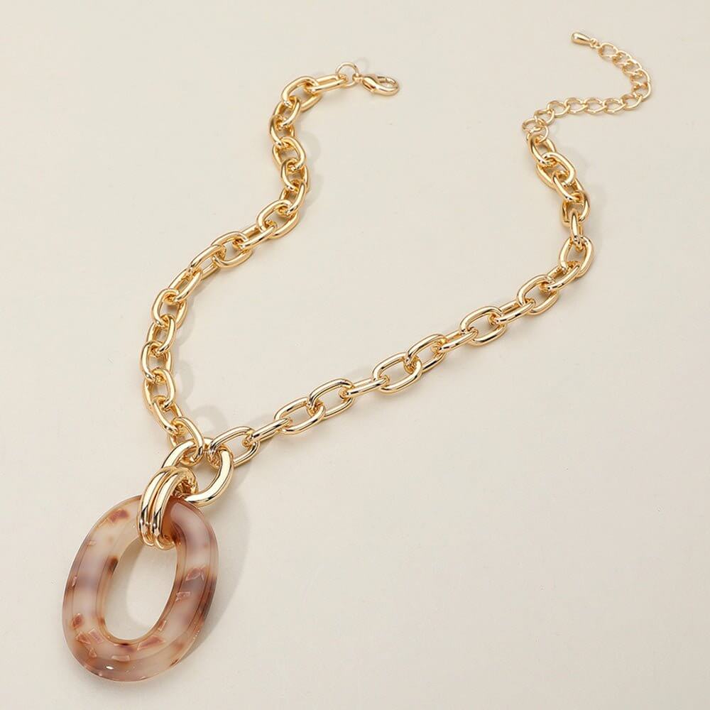 Lucite Treasure Necklace - Brown-Shop Alies Boutique