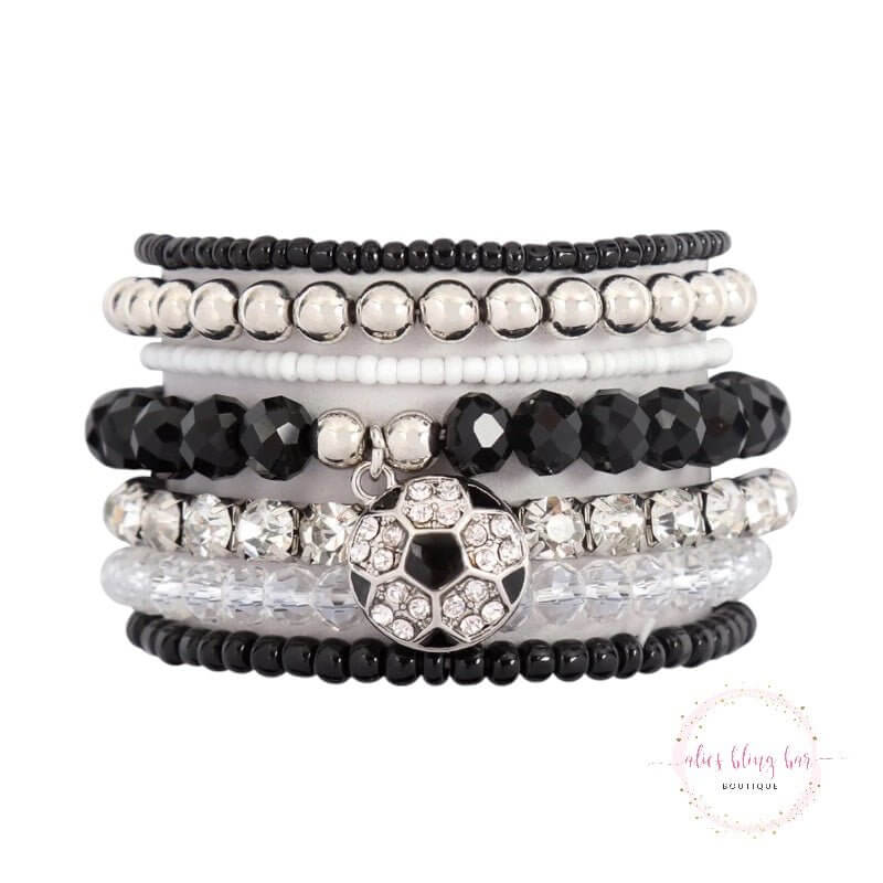 Match Day Magic - Soccer 6 Piece Bracelet Stack-Shop Alies Boutique