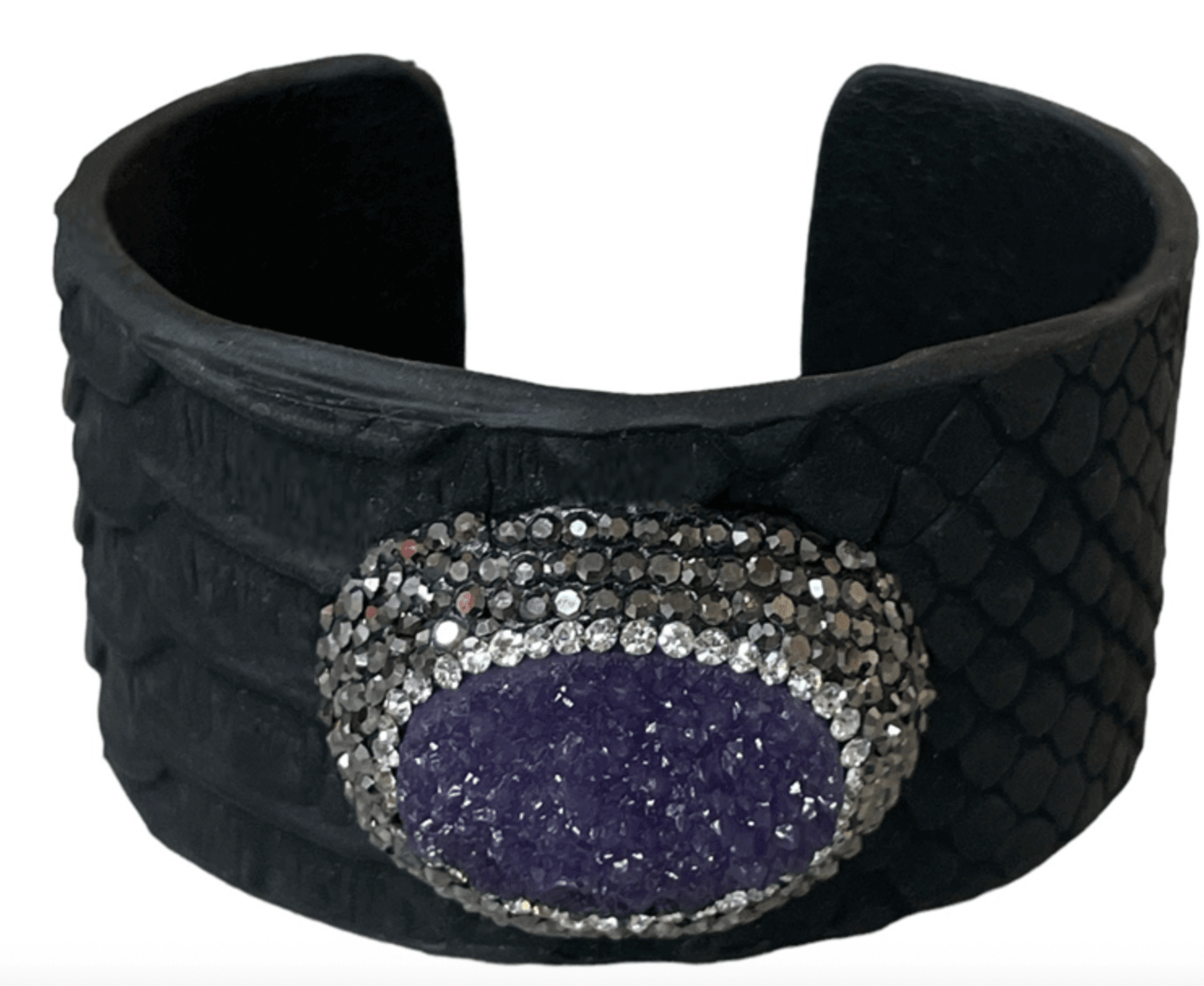 Midnight Gemline - Black Druzy Bangle Bracelet - Shop Alies Bouutique