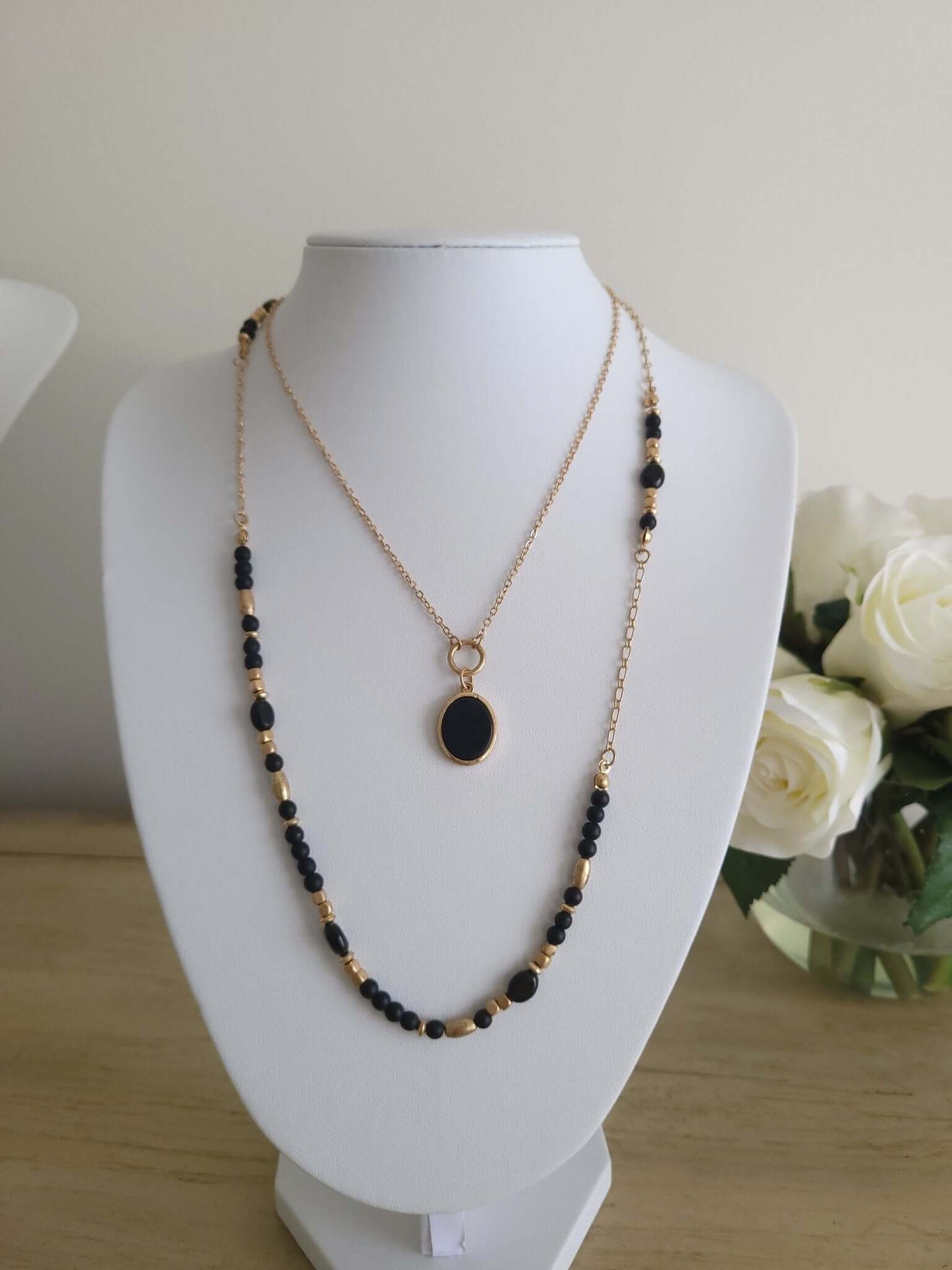 Midnight Muse - Gold & Black Necklace - Shop Alies Boutique - Shop Alies Boutique