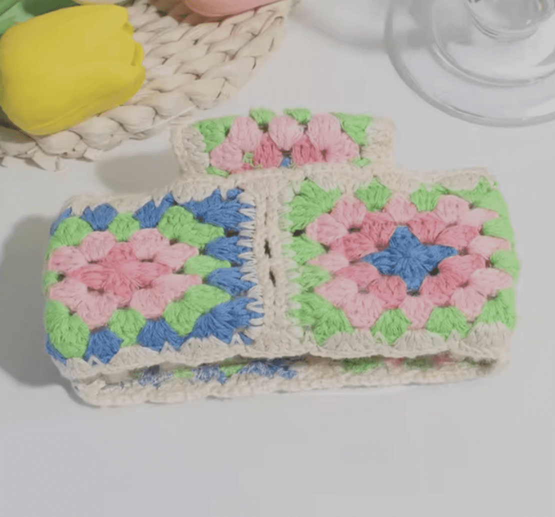 Patch Me Later - Multi Color Crochet Hair Claw Clip - Shop Alies Bouutique