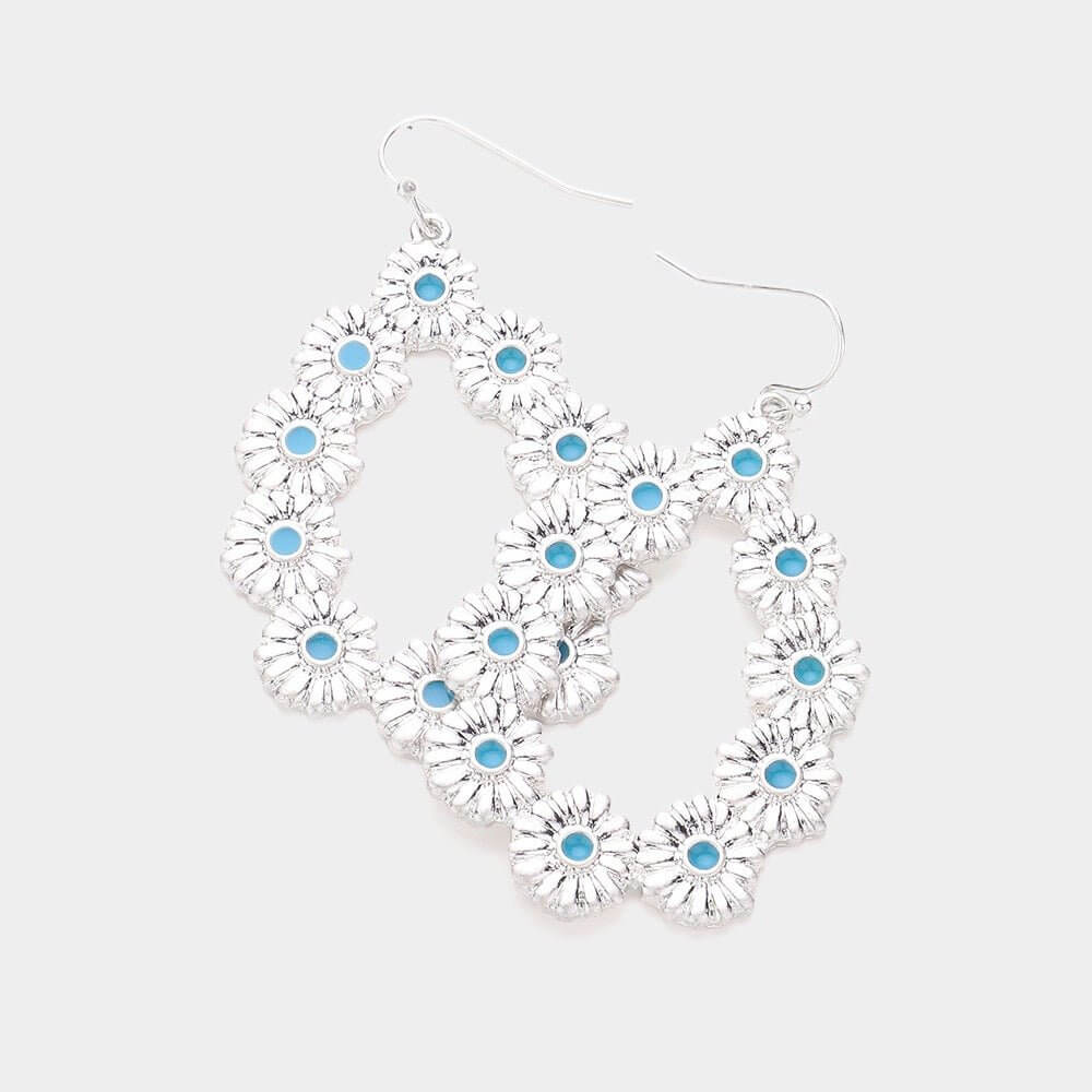 Petal Pop - Teal Earrings-Shop Alies Boutique