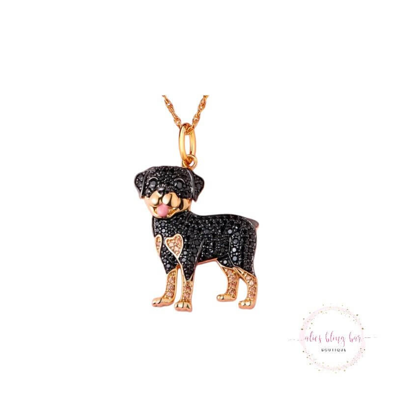 Puppy Kisses - Rottweiler Necklace - Sale-Shop Alies Boutique