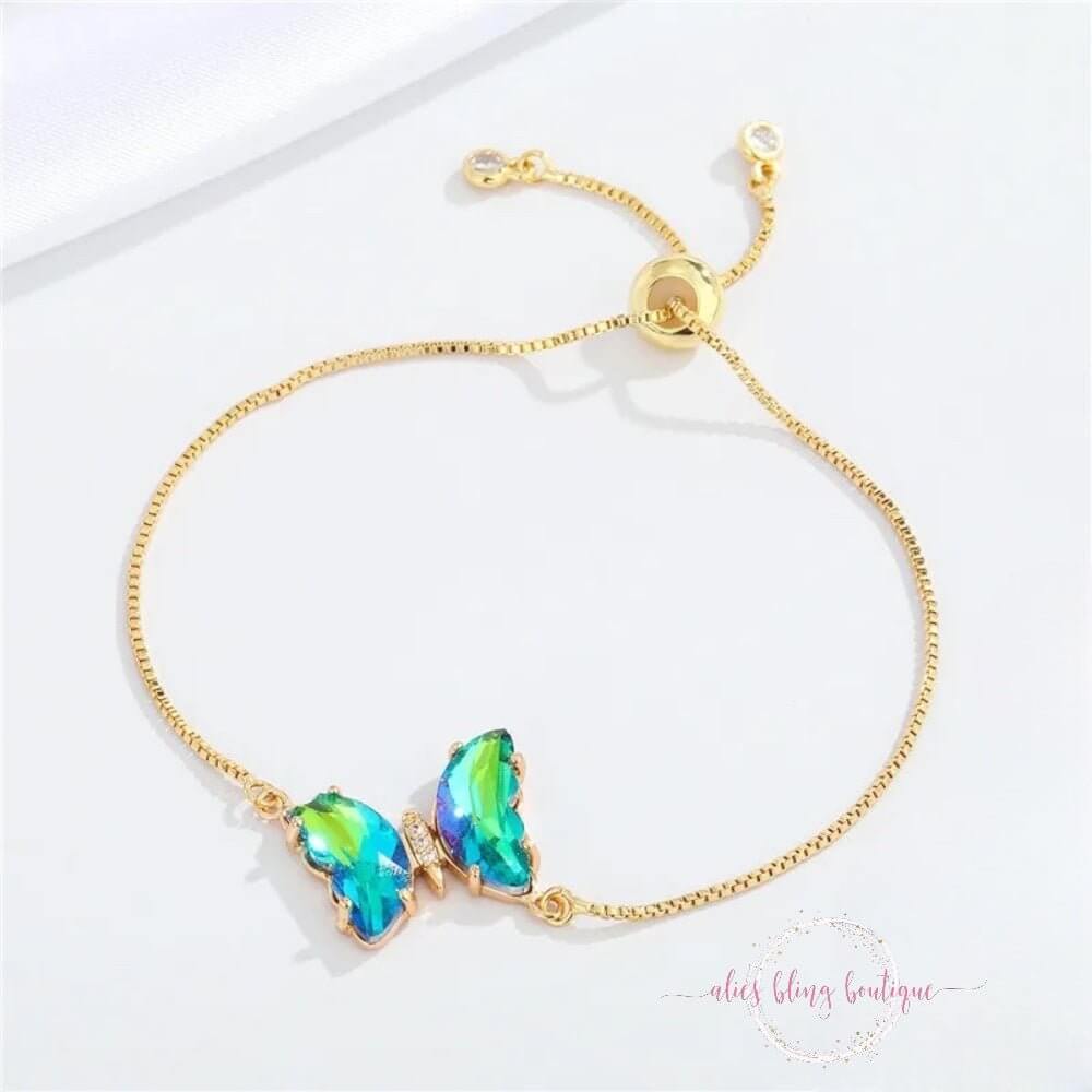 Radiant Wings Bracelet in Green - Sale-Shop Alies Boutique