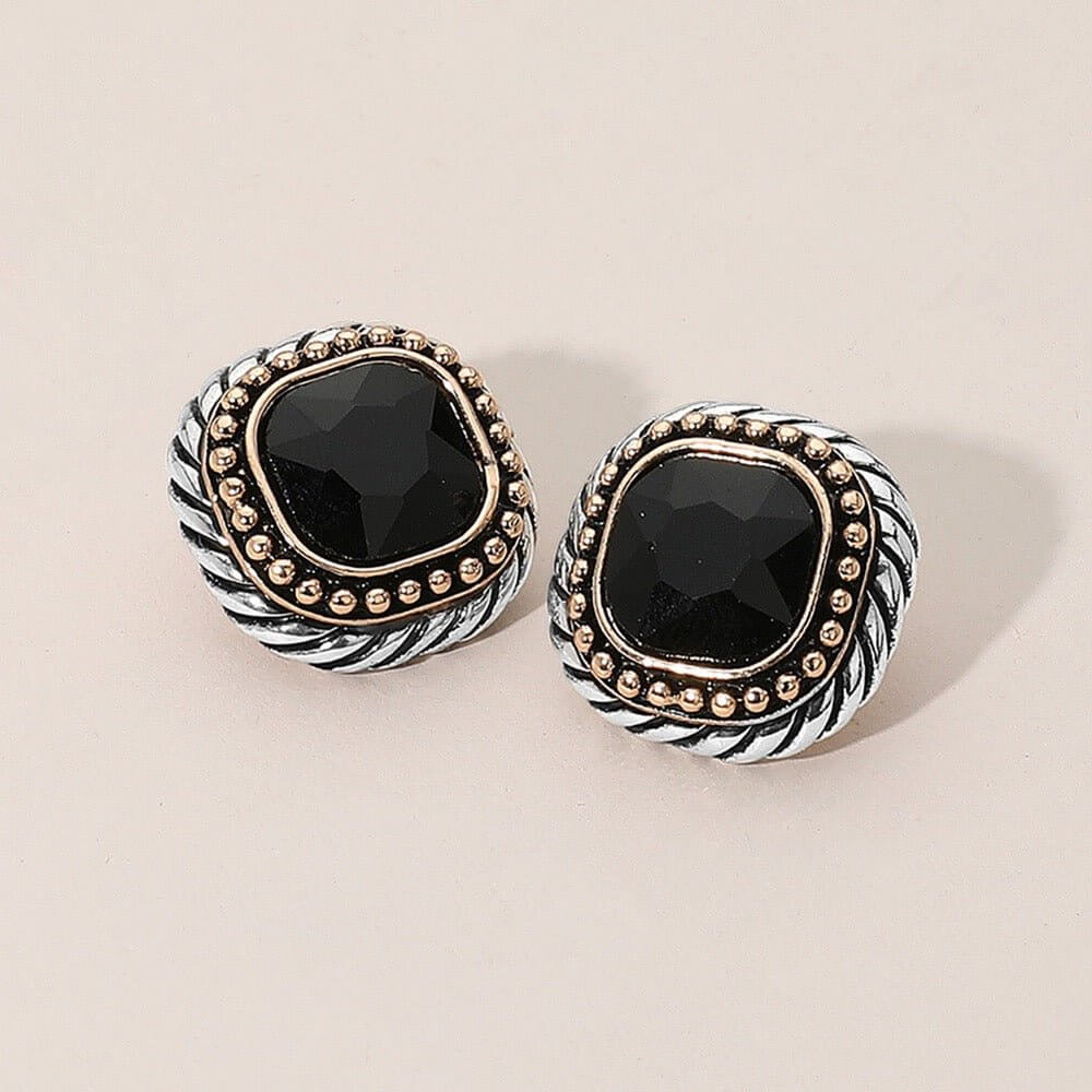 Regency Spark - Black Two Tone Earrings-Shop Alies Boutique