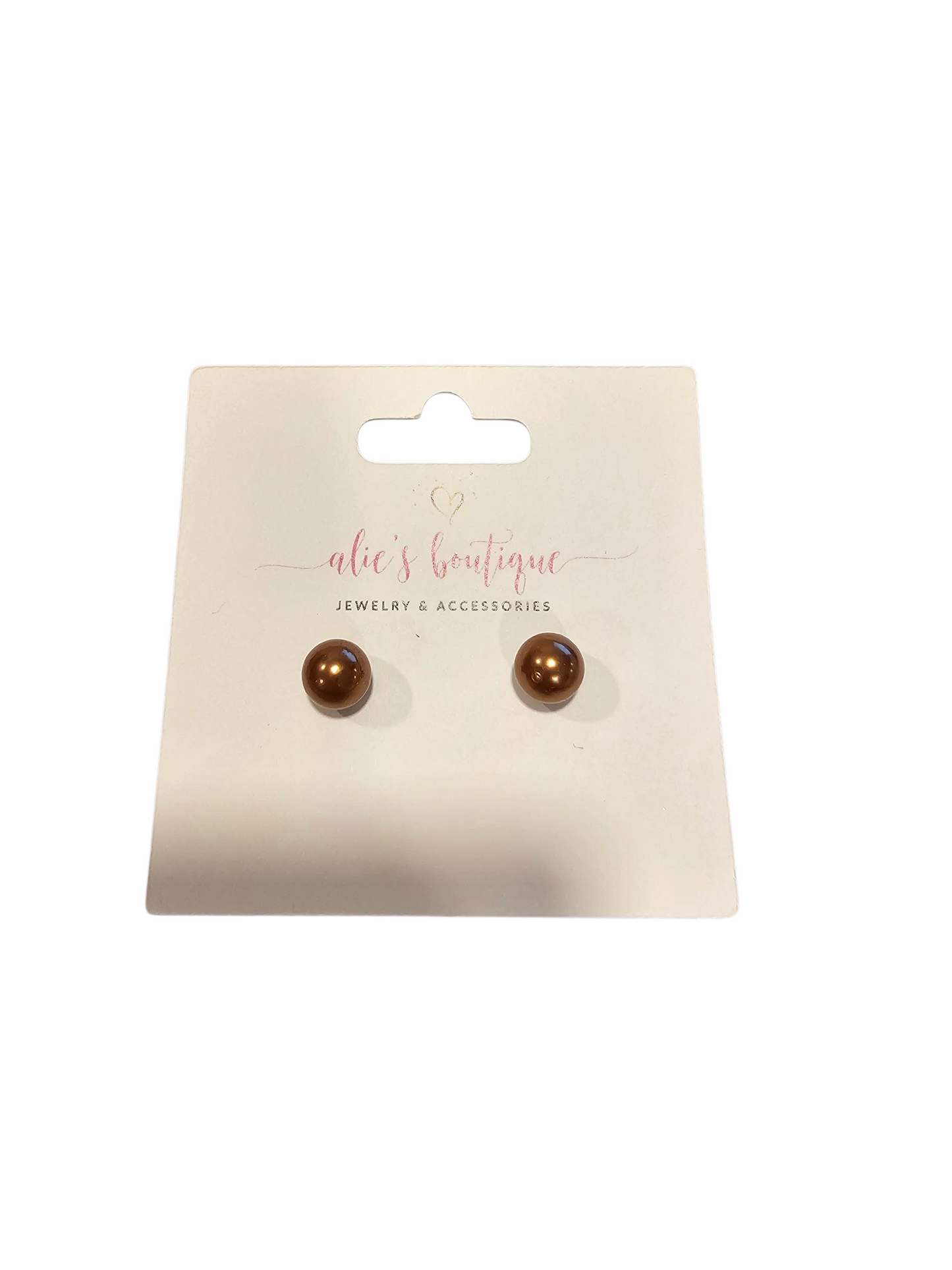Stud Pop- Brown Pearl Earrings - Wipe Out - Alie's Boutique