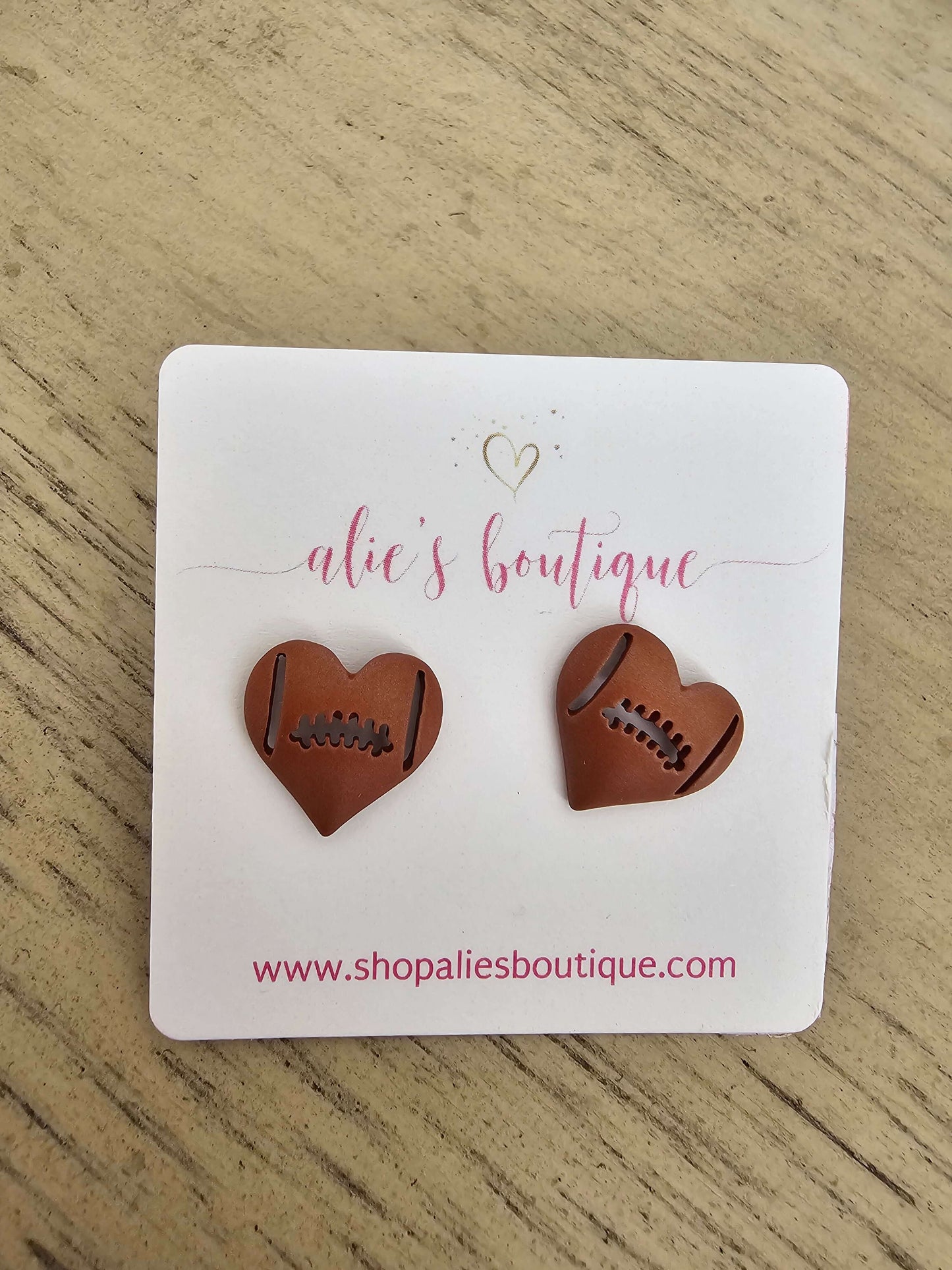 Heart of the Game - Football Earrings - Alie's Boutique