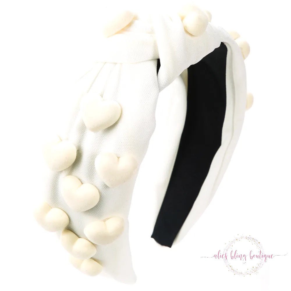 Show Heart Headband in White - Sale-Shop Alies Boutique