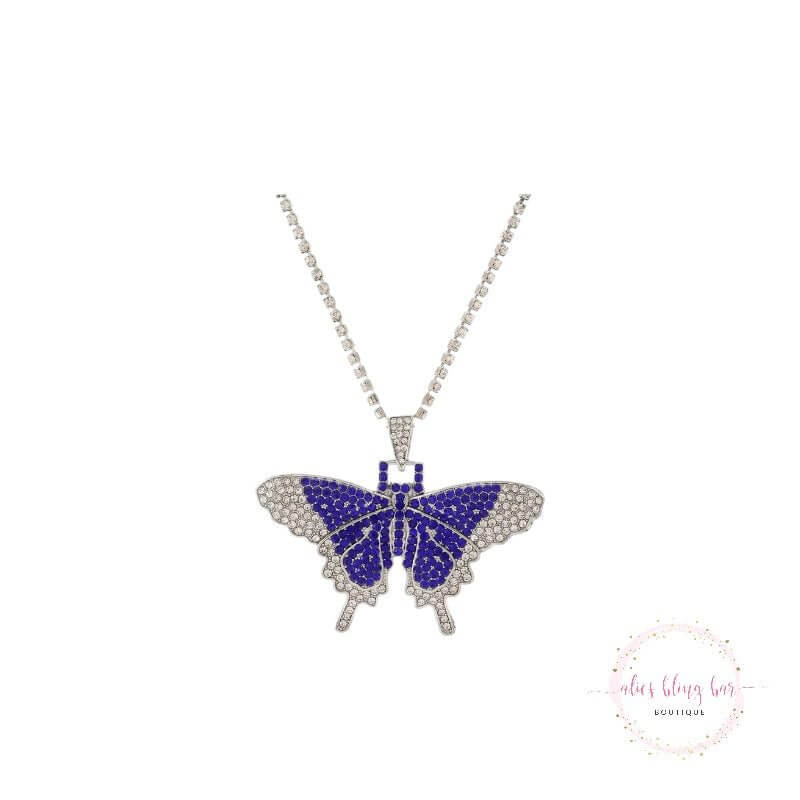 Soar In Color - Blue Butterfly Necklace - Sale - Alies Bling Bar - Shop Alies Boutique